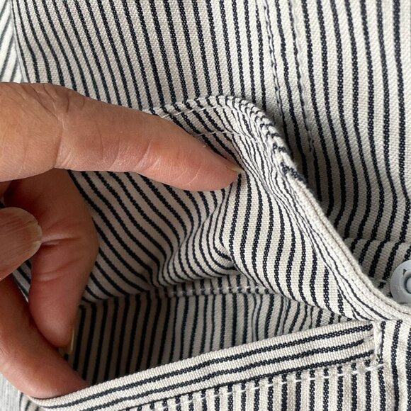 Saint James Women's Blue White Ticking Stripe Three Button Cotton Blazer US 10 - Picture 9 of 13